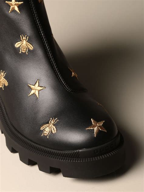 womens gucci shoes with bee|Gucci star and bee boots.